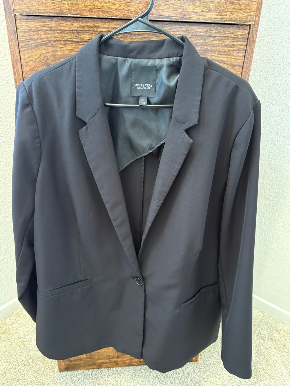 Simply Vera Vera Wang Black Single-Button Blazer